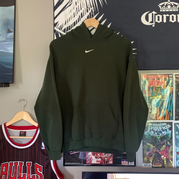 Dark Green Nike Swoosh Hoodie - Picture 1 of 5